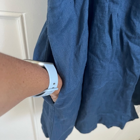 NWT new medium Anthropologie Somerset linen romper shorts navy blue - Picture 11 of 16